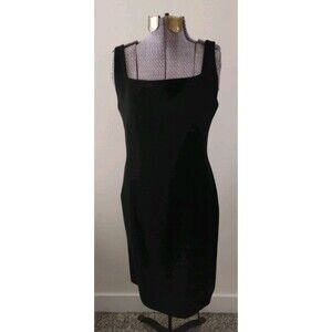 Vtg Lauren Ralph Lauren Black Shift Dress Sleeveless Business Office Sz 8 Petite